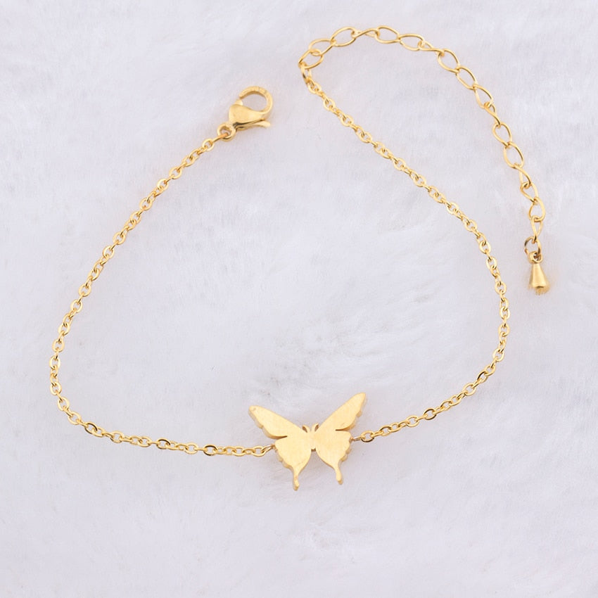 Dainty Butterfly Charm Bracelet