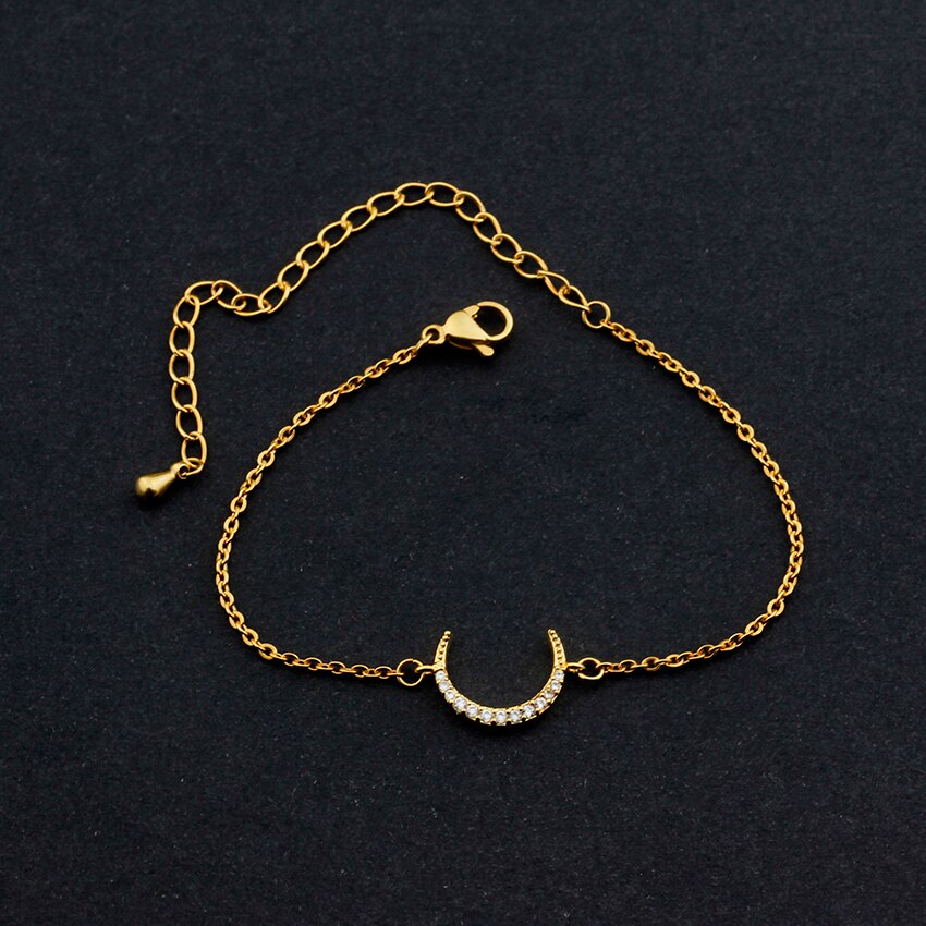 Crystal Crescent Moon Bracelet