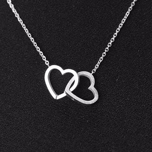 Double Heart Pendant Necklace