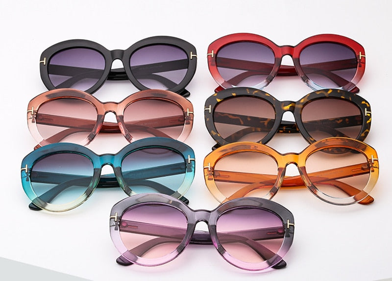 Retro Round Gradient Sunglasses