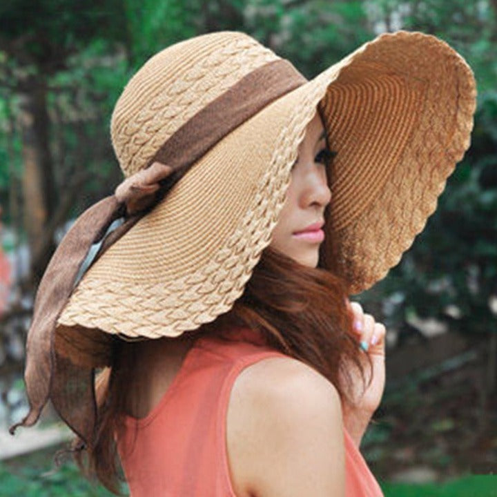 Colorful Braided Wide Brim Sun Hat