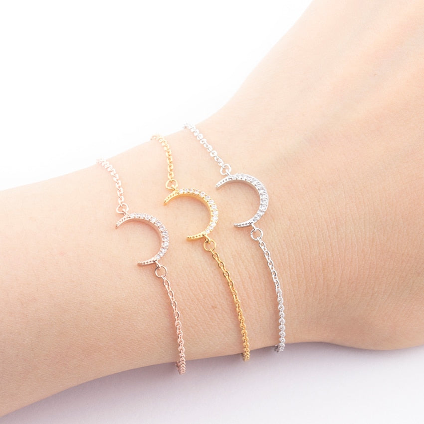 Crystal Crescent Moon Bracelet