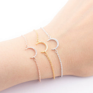 Crystal Crescent Moon Bracelet