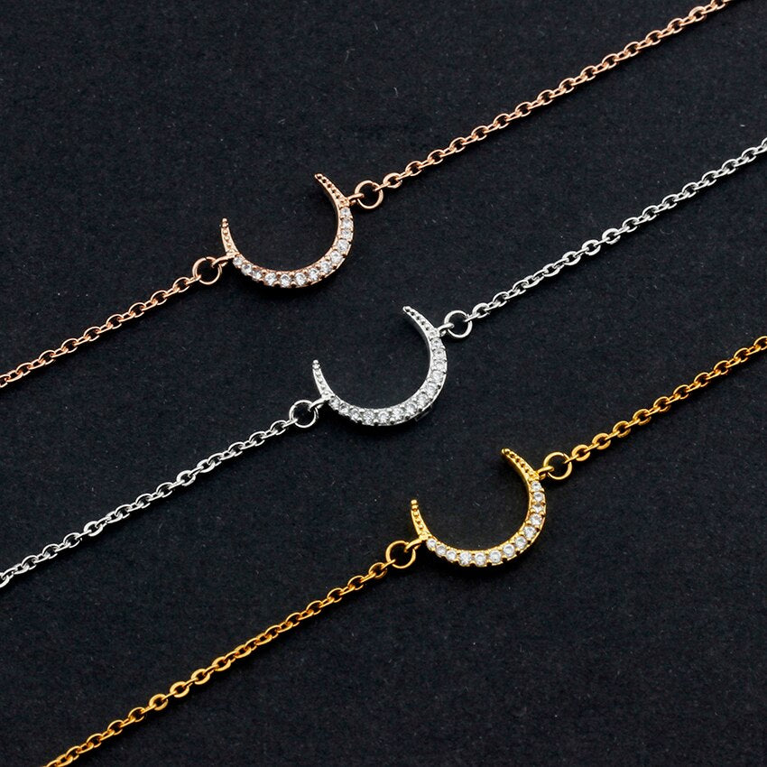 Crystal Crescent Moon Bracelet