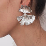 Load image into Gallery viewer, Gold Ginkgo Leaf Drop Earrings
