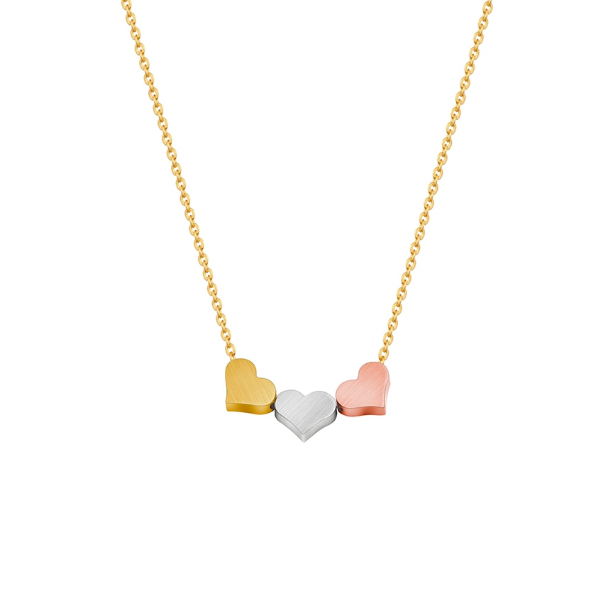 Triple Heart Pendant Necklace