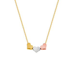 Triple Heart Pendant Necklace
