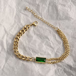 Load image into Gallery viewer, Emerald Crystal Chain Bracelet
