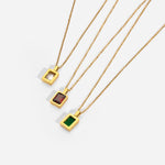 Load image into Gallery viewer, Rectangular Crystal Pendant Necklace
