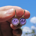 Load image into Gallery viewer, Colorful Enamel Smiley Face Earrings
