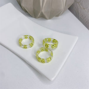 Transparent Acrylic Smiley Ring