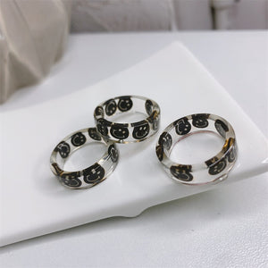 Transparent Acrylic Smiley Ring
