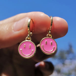 Colorful Enamel Smiley Face Earrings