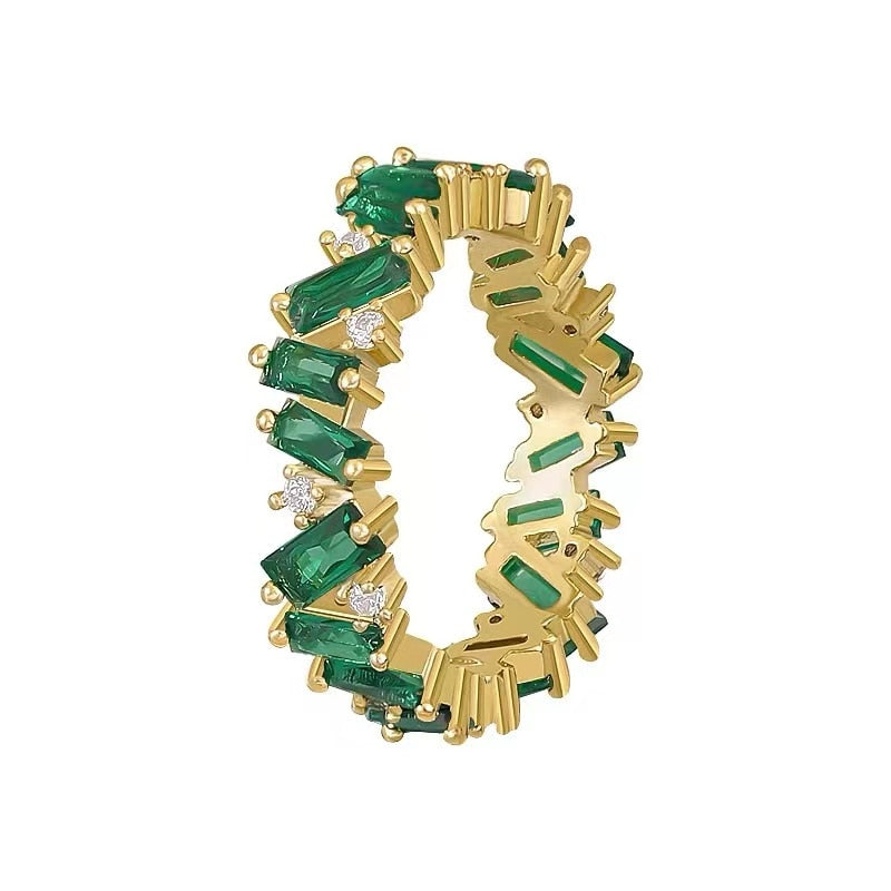 Luxury Green Baguette Ring