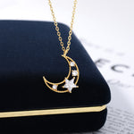 Load image into Gallery viewer, Moon and Star Crystal Necklace
