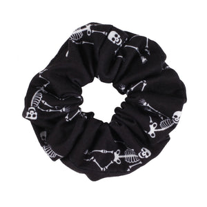 Black & White Printed Halloween Hair Scrunchie