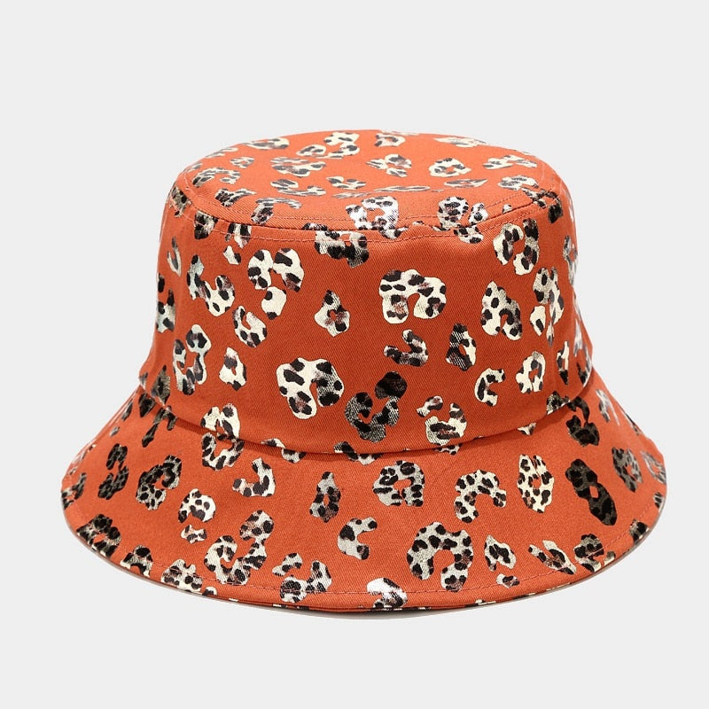 Metallic Leopard Print Bucket Hat
