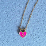 Load image into Gallery viewer, Enamel Heart Initial Necklace
