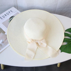 Bowknot Wide Brim Sun Hat