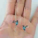 Load image into Gallery viewer, Colorful Hummingbird Drop Earrings
