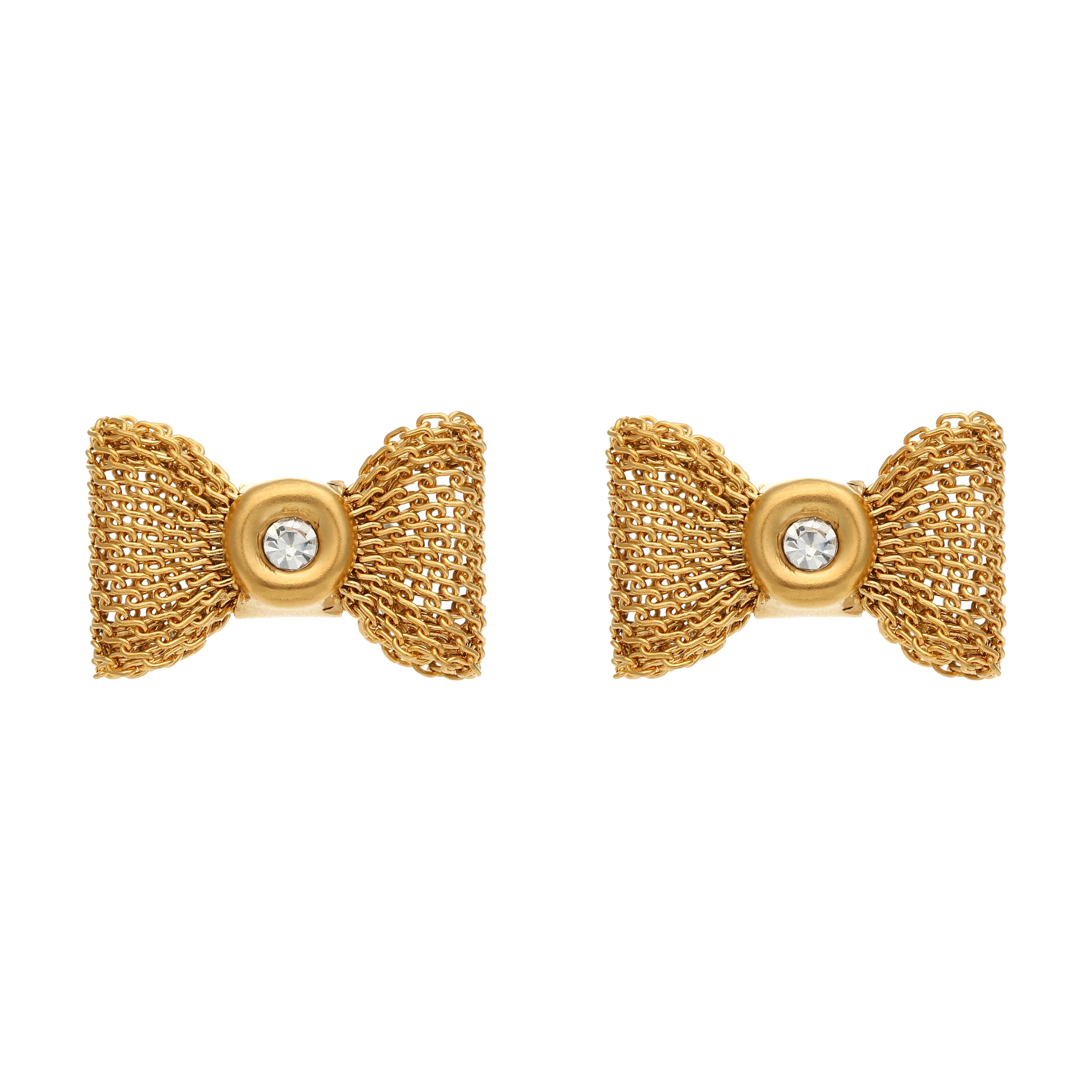 Crystal Woven Bowknot Stud Earrings