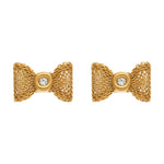 Load image into Gallery viewer, Crystal Woven Bowknot Stud Earrings

