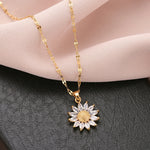 Load image into Gallery viewer, Gold Plated Sunflower Necklace
