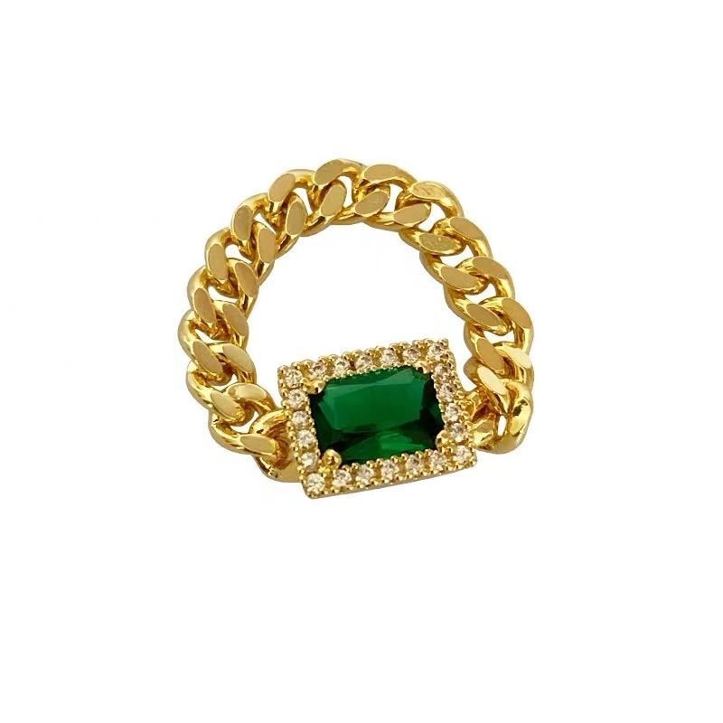 Luxury Emerald Chain Ring