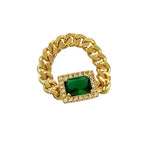 Load image into Gallery viewer, Luxury Emerald Chain Ring
