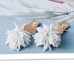 Load image into Gallery viewer, Crystal &amp; Beaded Snowman Earrings
