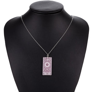Multicolor Sun Tarot Resin Necklace