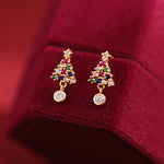 Load image into Gallery viewer, Colorful Christmas Tree Charm Earrings
