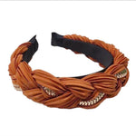 Load image into Gallery viewer, Braided Chain Satin Headband
