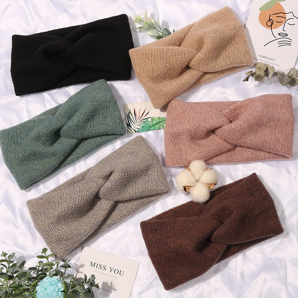 Winter Soft Knit Crossknot Headband