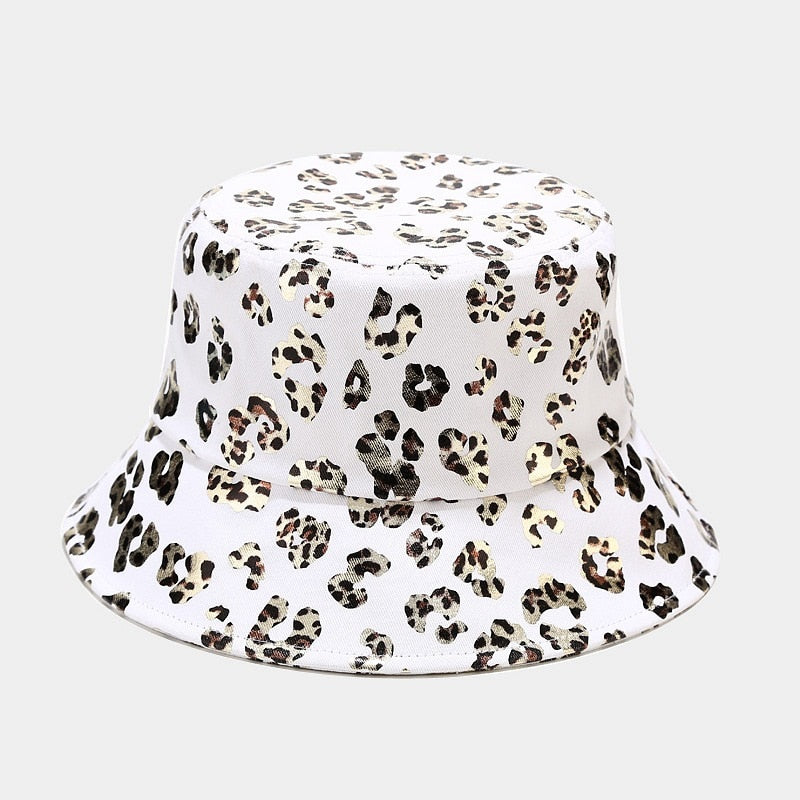 Metallic Leopard Print Bucket Hat