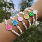 Load image into Gallery viewer, Colorful Smiley Pearl Bracelet
