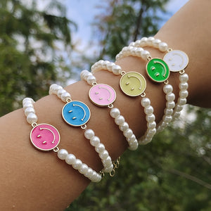 Colorful Smiley Pearl Bracelet