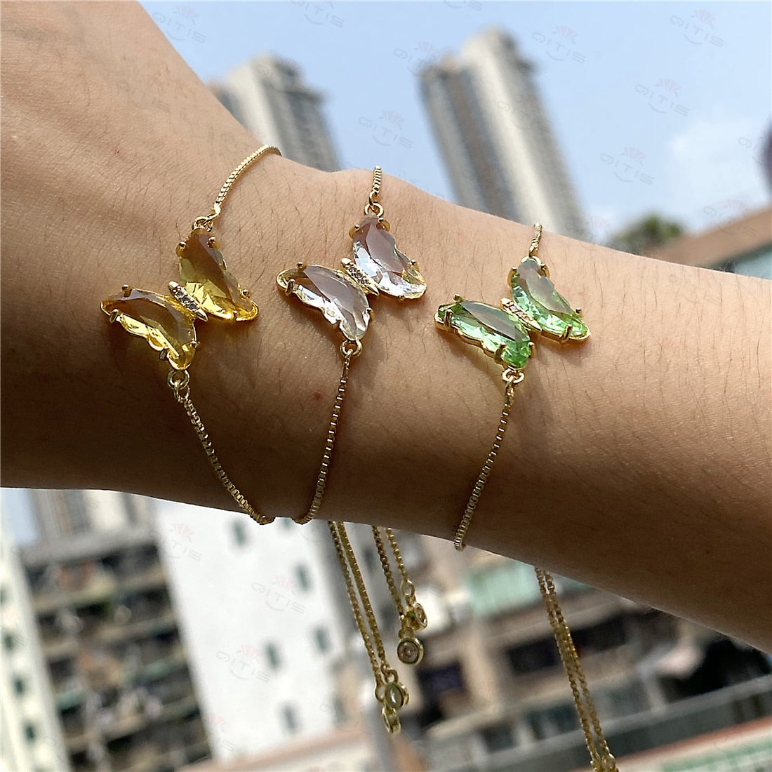 Colorful Crystal Butterfly Bracelet