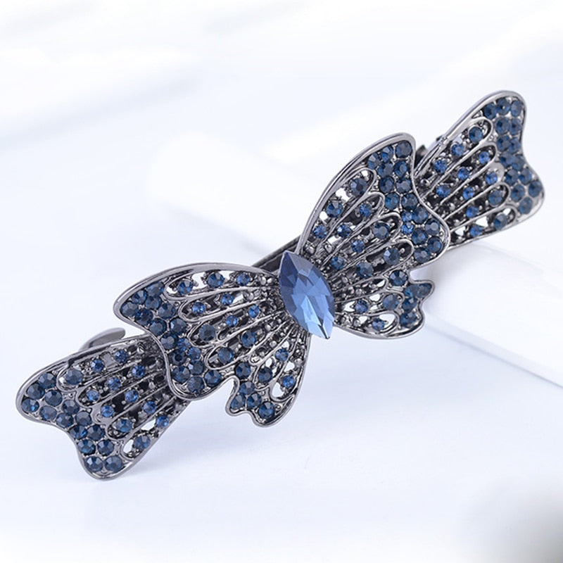 Elegant Sapphire Crystal Barrette