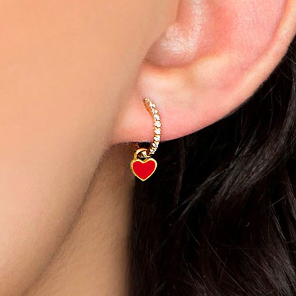 Mini Heart Huggie Earrings