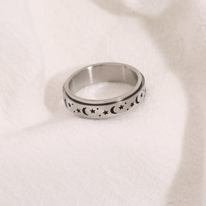 Engraved Celestial Fidget Ring