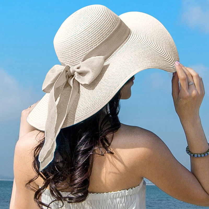 Bowknot Wide Brim Sun Hat
