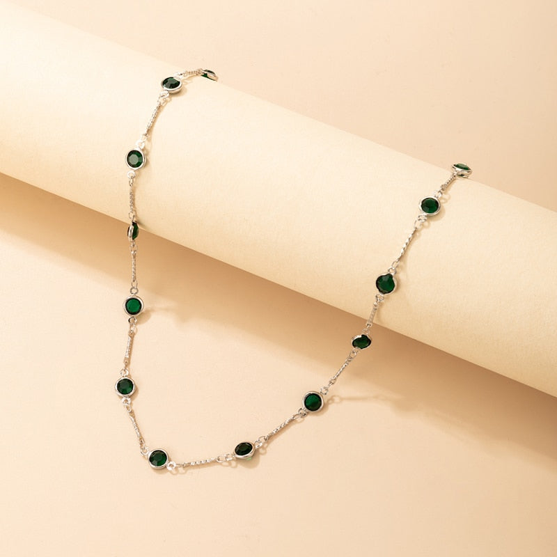 Emerald Crystal Chain Choker