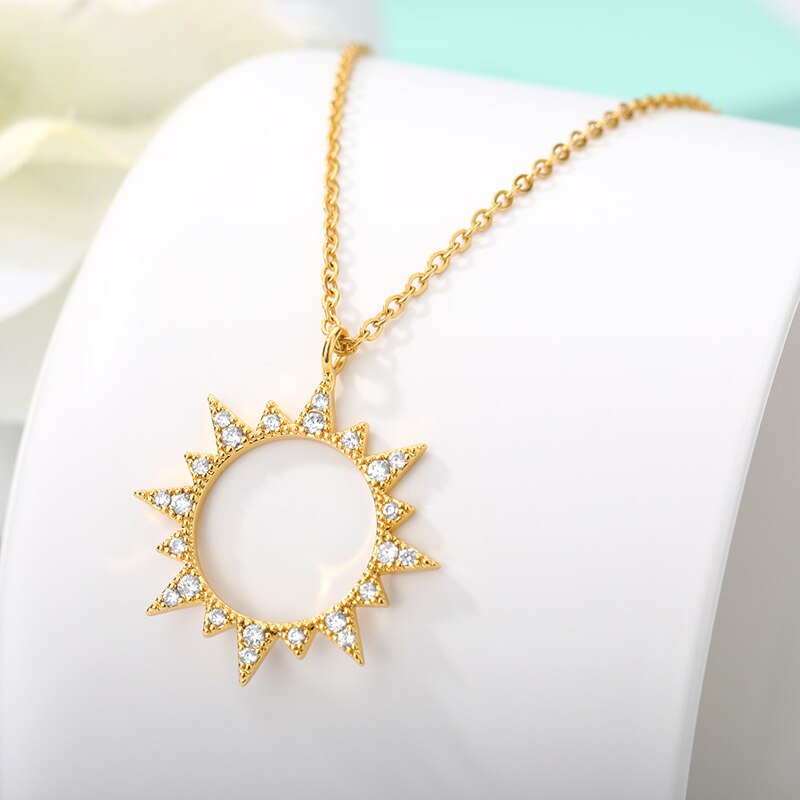 Crystal Sun Pendant Necklace