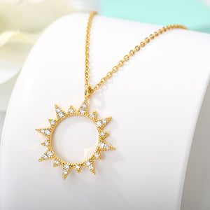 Crystal Sun Pendant Necklace
