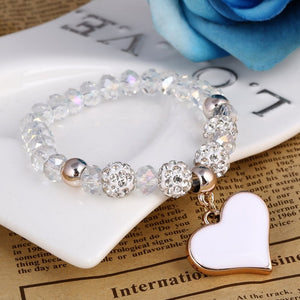 Crystal Heart Beaded Bracelet