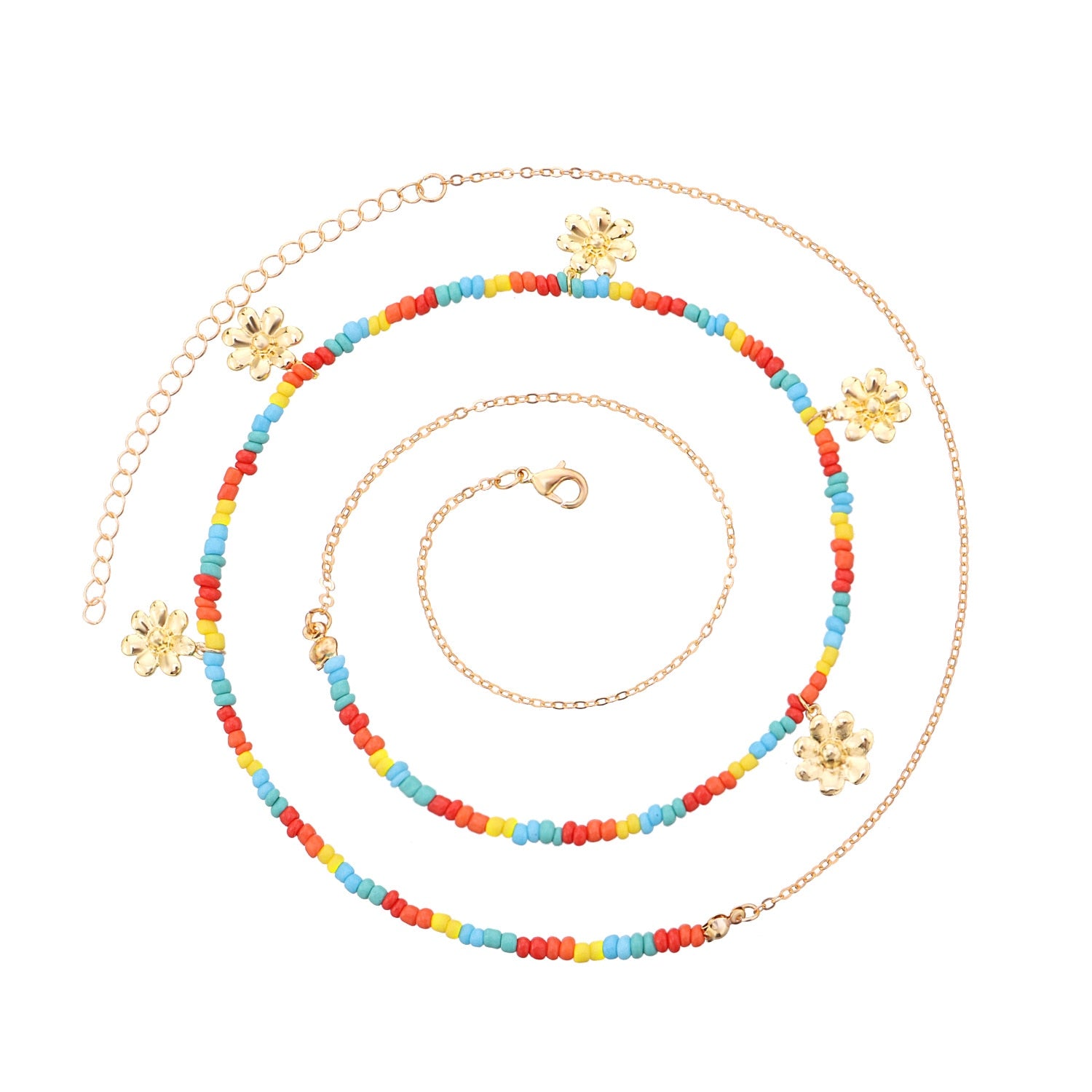 Colorful Beaded Charm Waist Chain