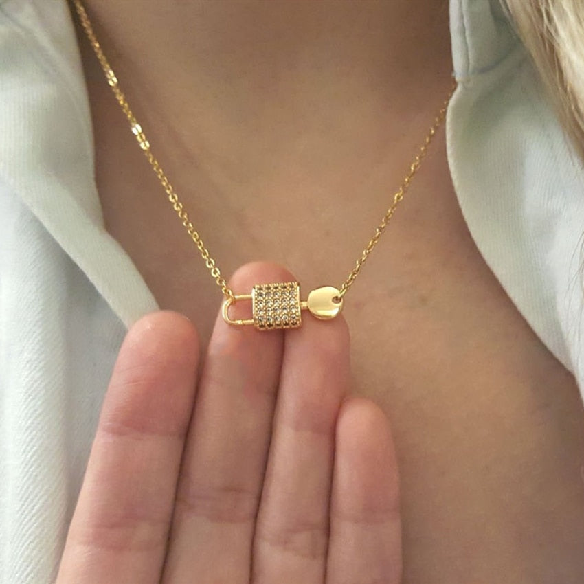 Lock And Key Pendant Necklace