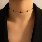 Load image into Gallery viewer, Emerald Crystal Chain Choker
