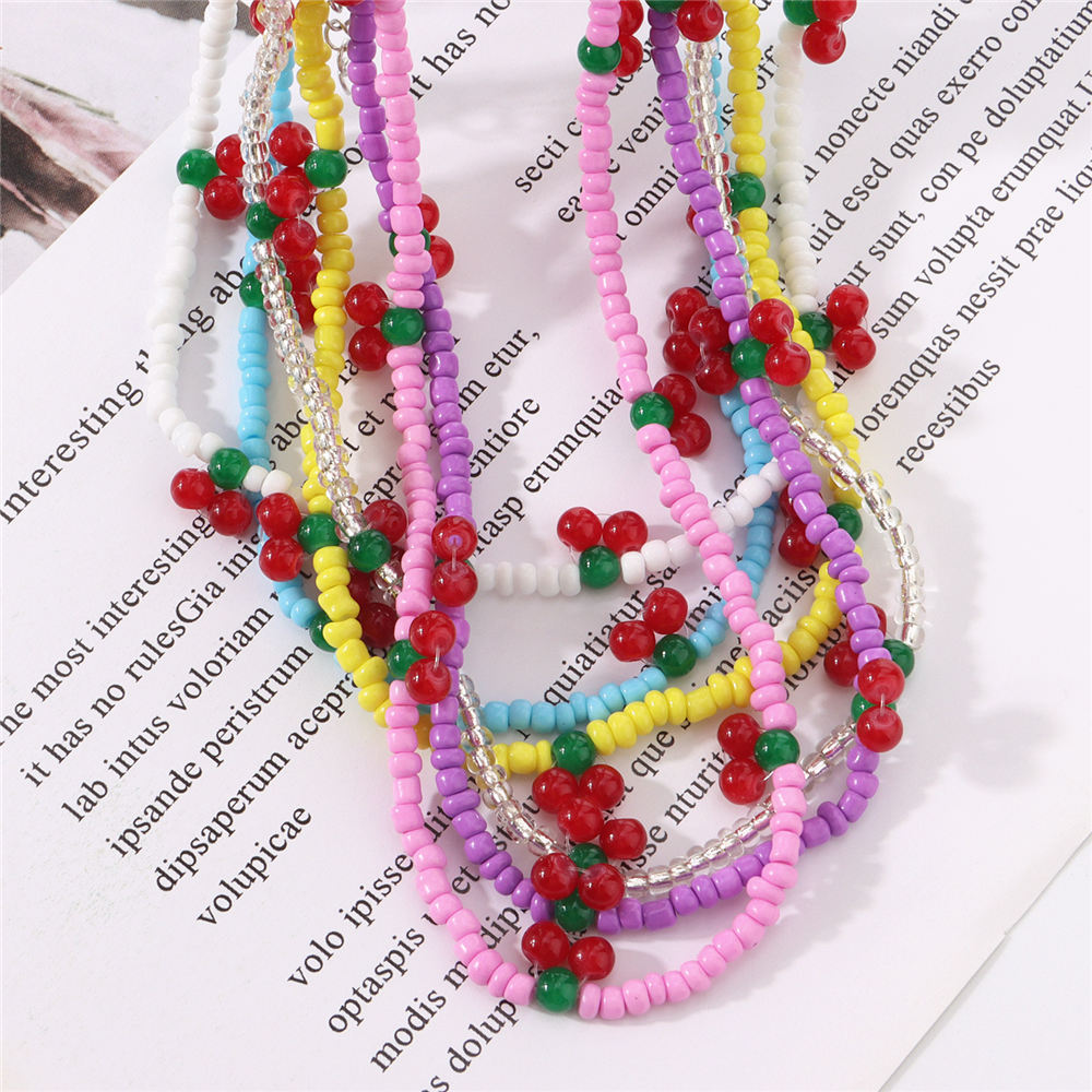 Cherry Beaded Choker Necklace